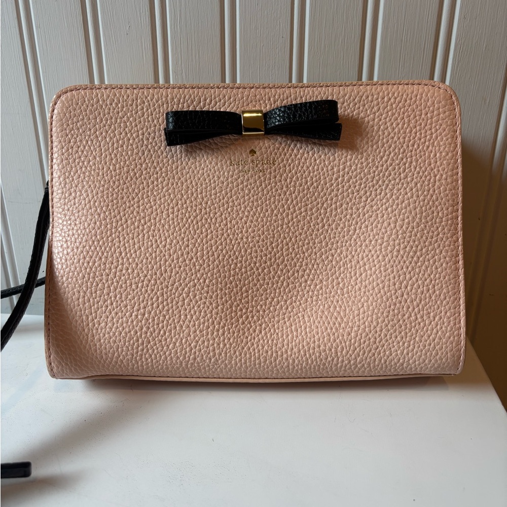 Kate Spade Blush Pink Crossbody with Black Bow